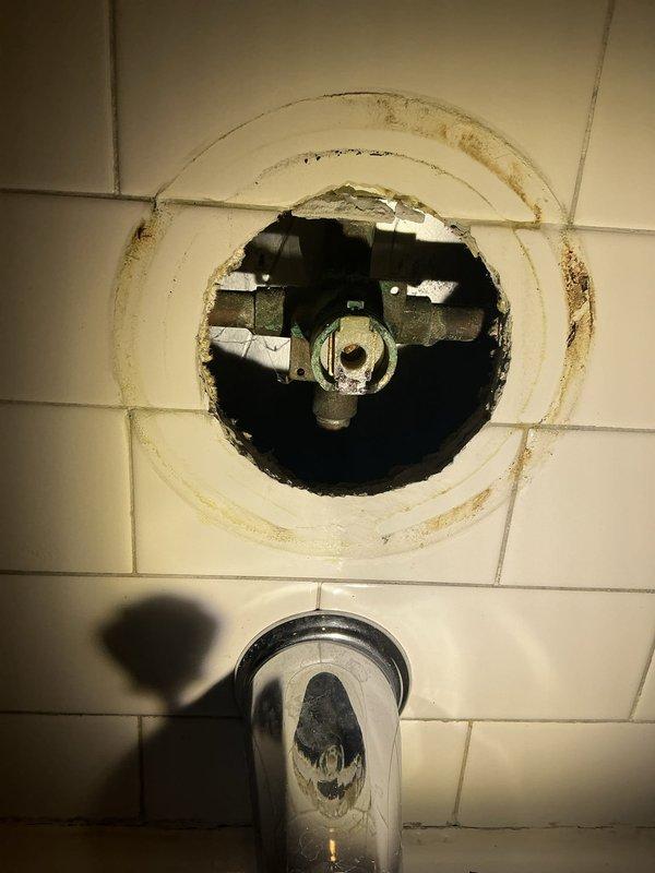 Responded to second floor shower valve issue and successfully removed failed Moen cartridge from the mixing valve assembly. Installed new replacement Moen cartridge and verified proper operation of hot and cold water control. Inspected existing handle trim and adapter components, confirming they remained in serviceable condition and were compatible for continued use with the new cartridge. All work includes a one-year warranty on parts and labor.