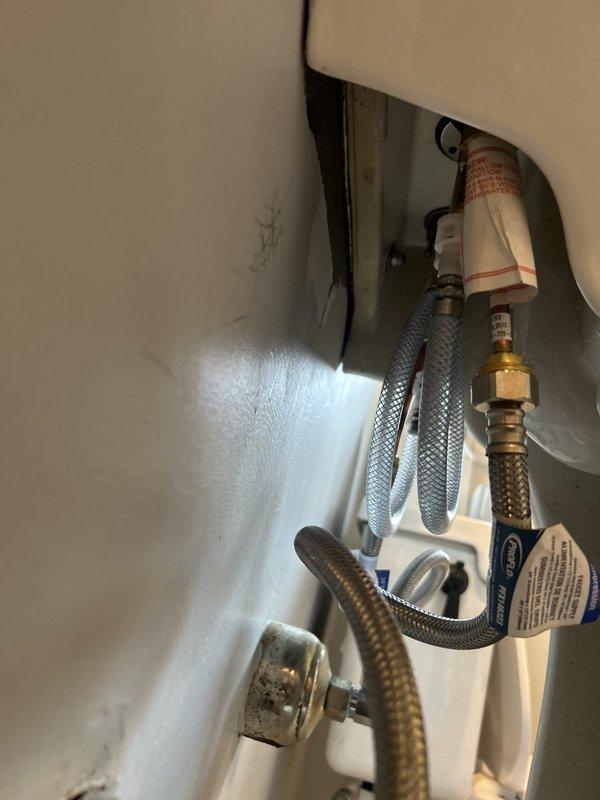 Responded to same-day service request for bathroom fixture replacements. Successfully replaced bathroom sink hardware, including new supply lines and shut-off valves, removing aged brass fittings and installing updated components. Installed new bidet fixture and replaced toilet seat as requested. All plumbing connections were secured and tested for proper operation and leaks.