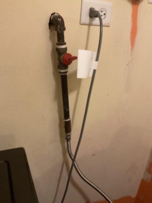 Responded to a reported gas leak at the dryer connection following appliance relocation. Inspected the flexible corrugated gas connector and shutoff valve assembly, then reconnected and sealed the connector at the appliance with proper thread sealant. Restored gas supply and pressure tested the connection, confirming no leaks and a secure, code-compliant installation.