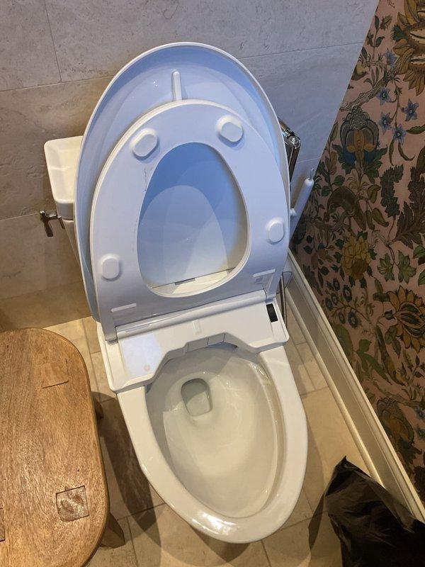 Cleared a clogged toilet on an electronic bidet-style fixture, removing the obstruction and clearing the standing water and debris from the bowl. Verified proper flushing and drainage after the repair, leaving the bowl clean and the fixture fully operational.