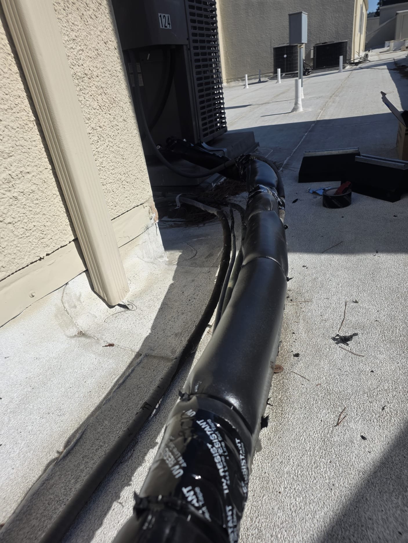During the service, I meticulously inspected the copper lines and found that they lacked any insulation. Recognizing the critical role of insulation in maintaining optimal system efficiency, I recommended and installed insulating material on the refrigerant line set. This insulation is vital as it prevents the cold suction line from absorbing heat from the surrounding air before the refrigerant reaches the compressor. Without proper insulation, system efficiency decreases, energy consumption rises, excessive condensation can occur, leading to potential water damage, and the compressor has to work harder than necessary. By replacing or repairing the line set insulation, we ensure proper refrigerant temperatures, enhance cooling performance, protect the equipment, and potentially extend the life of the entire HVAC system. During the service, I meticulously inspected the copper lines and found that they lacked any insulation. Recognizing the critical role of insulation in maintaining optimal system efficiency, I recommended and installed insulating material on the refrigerant line set. This insulation is vital as it prevents the cold suction line from absorbing heat from the surrounding air before the refrigerant reaches the compressor. Without proper insulation, system efficiency decreases, energy consumption rises, excessive condensation can occur, leading to potential water damage, and the compressor has to work harder than necessary. By replacing or repairing the line set insulation, we ensure proper refrigerant temperatures, enhance cooling performance, protect the equipment, and potentially extend the life of the entire HVAC system.