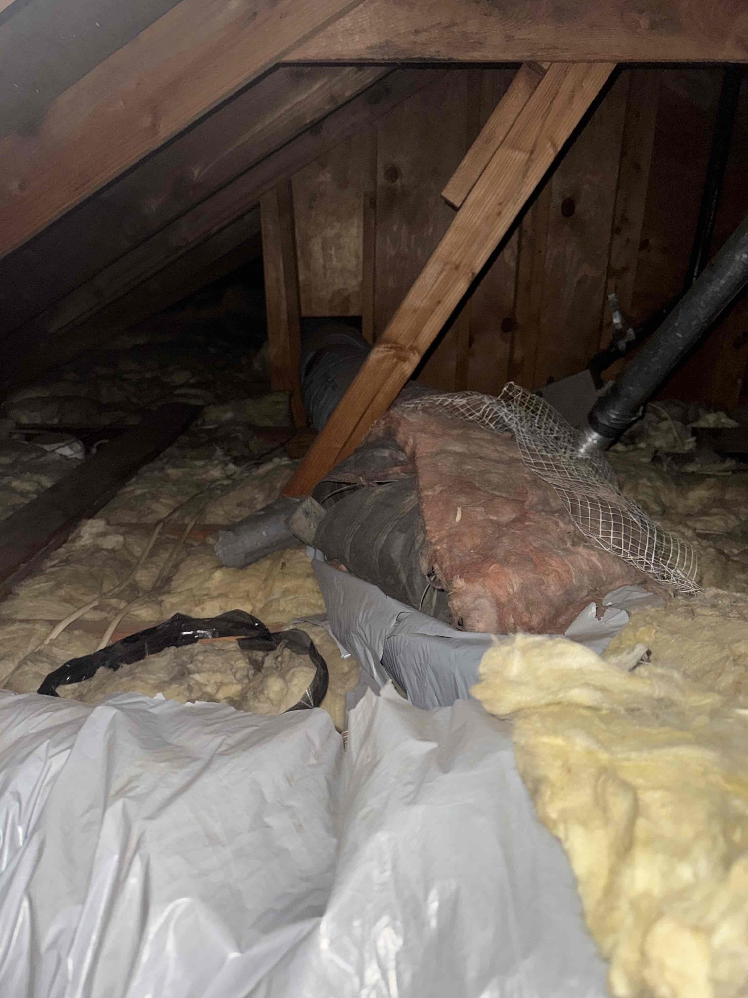 Upon inspection, it was determined that the rooms at the far end of the house were experiencing poor airflow and uneven comfort. This was traced to the branch duct system, which appeared to be undersized for the rooms it feeds. Additionally, the branch run was found to be crushed, kinked, or sagging, and the inner liner may have detached or collapsed inside the flex. Air leaks were also detected before it reached the far rooms. The scope of work involved tracing the branch from the supply plenum to each affected room, replacing damaged or restricted duct sections, correcting sizing/support as needed, sealing connections, and verifying airflow at each register after repairs. Due to the age and condition of the existing duct system, additional deficiencies may have been discovered during the work. Upon inspection, it was determined that the rooms at the far end of the house were experiencing poor airflow and uneven comfort. This was traced to the branch duct system, which appeared to be undersized for the rooms it feeds. Additionally, the branch run was found to be crushed, kinked, or sagging, and the inner liner may have detached or collapsed inside the flex. Air leaks were also detected before it reached the far rooms. The scope of work involved tracing the branch from the supply plenum to each affected room, replacing damaged or restricted duct sections, correcting sizing/support as needed, sealing connections, and verifying airflow at each register after repairs. Due to the age and condition of the existing duct system, additional deficiencies may have been discovered during the work.