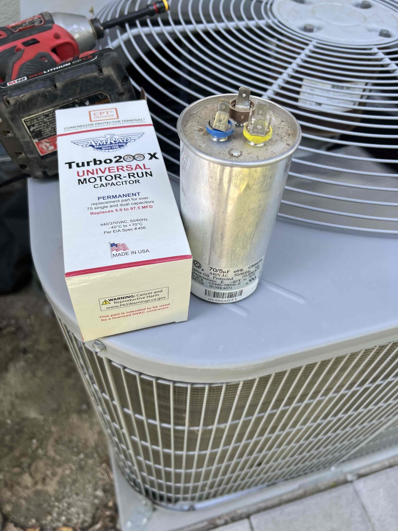 Upon inspection, I identified a faulty dual run capacitor in the condenser unit. I explained to the customer that I could return on Monday with a more affordable option, but it would come at the cost of additional time and inconvenience. Alternatively, I offered the Turbo X capacitor, priced at 675, which includes a comprehensive five-year warranty. Given the benefits of the Turbo X, the customer opted for the immediate solution. I proceeded to replace the faulty capacitor with the Turbo X model, ensuring the system would operate efficiently and reliably for the foreseeable future. Upon inspection, I identified a faulty dual run capacitor in the condenser unit. I explained to the customer that I could return on Monday with a more affordable option, but it would come at the cost of additional time and inconvenience. Alternatively, I offered the Turbo X capacitor, priced at 675, which includes a comprehensive five-year warranty. Given the benefits of the Turbo X, the customer opted for the immediate solution. I proceeded to replace the faulty capacitor with the Turbo X model, ensuring the system would operate efficiently and reliably for the foreseeable future.