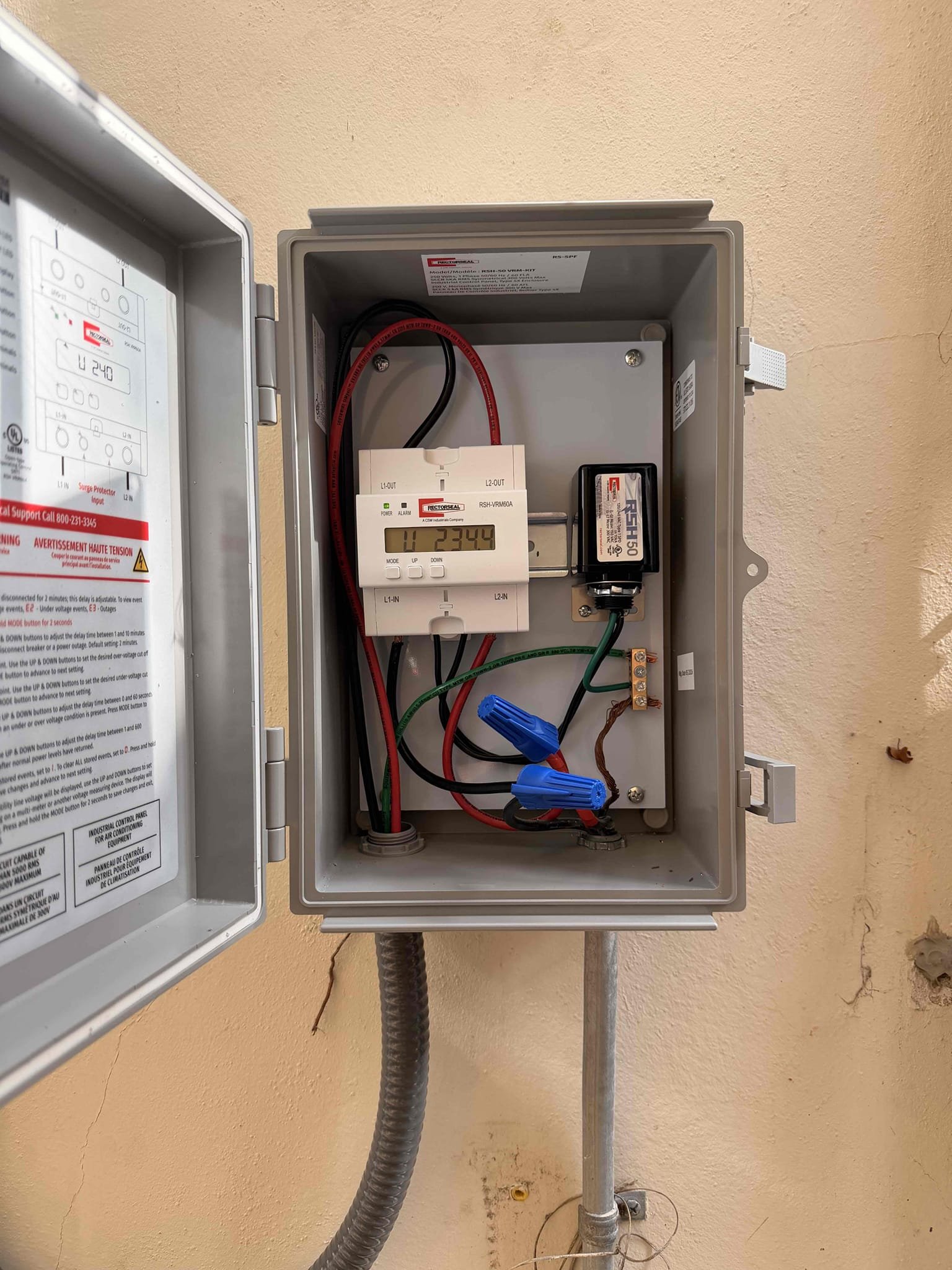 On 09/11/26, we completed a comprehensive service to enhance the electrical system. We began by removing the old, damaged disconnect box and the faulty capacitor. Next, we installed a new Turbo 200 Mini Capacitor to improve efficiency. A new disconnect box was also installed for safety and reliability. Additionally, we added a Voltage Range Monitor with a Surge Protector to safeguard the equipment from power fluctuations. Two Power Whips were installed to ensure secure and flexible power connections. The owner was informed that certain equipment was not installed as per their request. Payment was made in cash/check, with a 50% deposit upfront and the remaining 50% upon completion. On 09/11/26, we completed a comprehensive service to enhance the electrical system. We began by removing the old, damaged disconnect box and the faulty capacitor. Next, we installed a new Turbo 200 Mini Capacitor to improve efficiency. A new disconnect box was also installed for safety and reliability. Additionally, we added a Voltage Range Monitor with a Surge Protector to safeguard the equipment from power fluctuations. Two Power Whips were installed to ensure secure and flexible power connections. The owner was informed that certain equipment was not installed as per their request. Payment was made in cash/check, with a 50% deposit upfront and the remaining 50% upon completion.