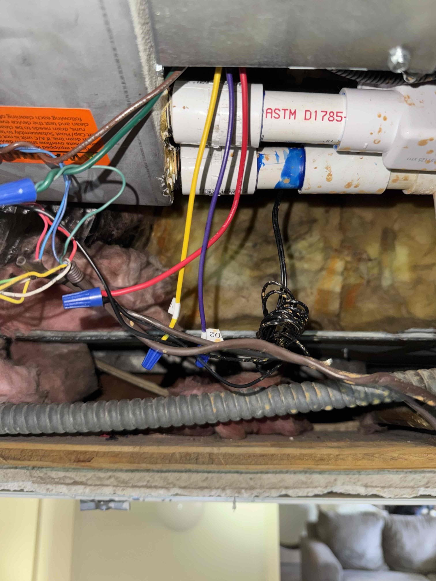 I installed a new Nest thermostat, ensuring it was properly connected with a dedicated common wire for uninterrupted power. I meticulously organized and corrected the low-voltage wiring, securing and capping all unused wires. The SS2 safety switch was accurately connected. I cleared the primary condensate drain line by blowing out any blockages and confirmed it was free of restrictions. The Nest thermostat needed additional charging before I could test its full heating and cooling capabilities. I installed a new Nest thermostat, ensuring it was properly connected with a dedicated common wire for uninterrupted power. I meticulously organized and corrected the low-voltage wiring, securing and capping all unused wires. The SS2 safety switch was accurately connected. I cleared the primary condensate drain line by blowing out any blockages and confirmed it was free of restrictions. The Nest thermostat needed additional charging before I could test its full heating and cooling capabilities.