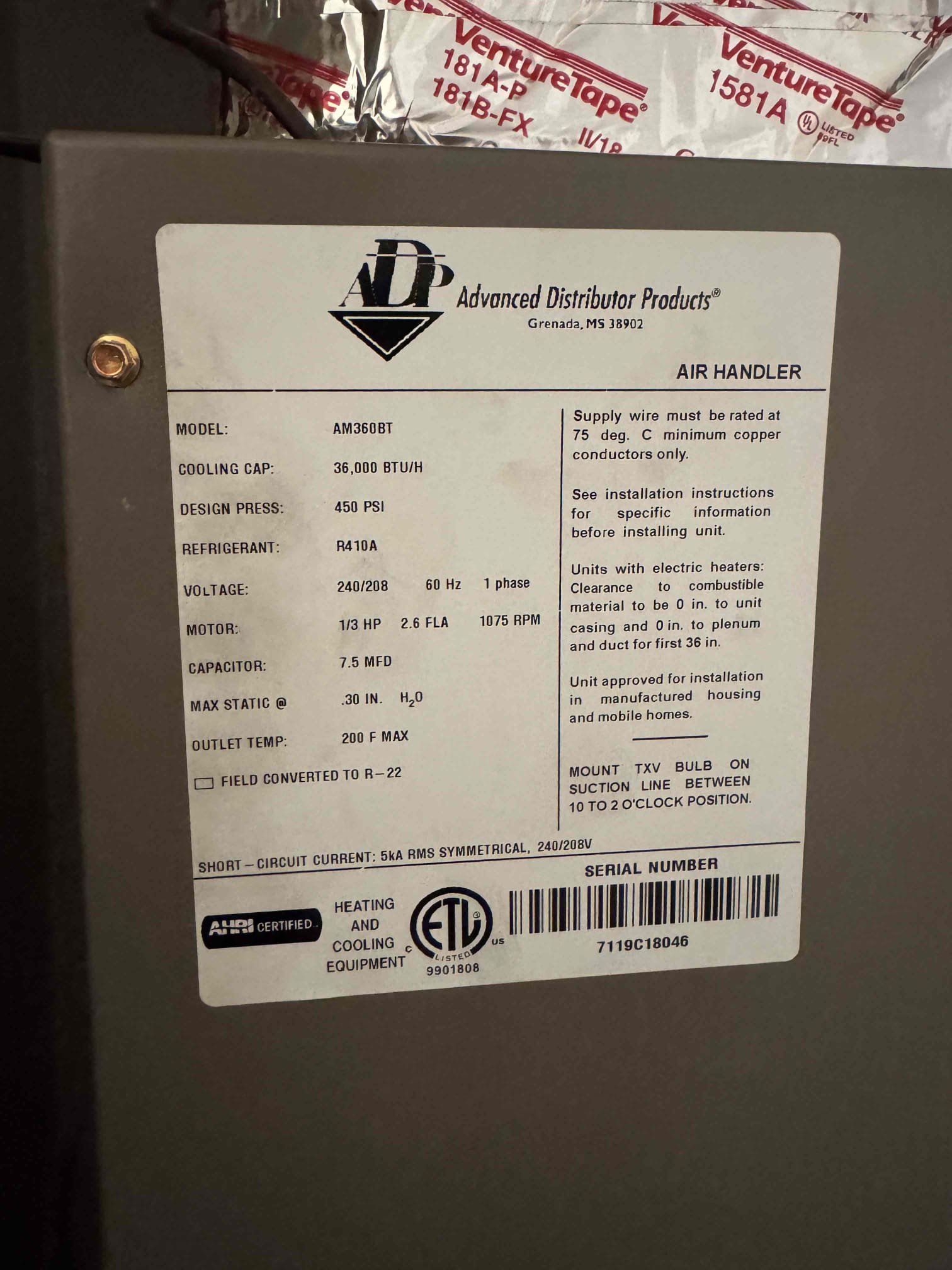 We performed a diagnostic on a 4-year-old upflow AC unit that was not cooling. Upon inspection, we found low pressures indicating a refrigerant leak. Our team identified the leak and recommended sealing it to restore proper function. We added the necessary refrigerant to ensure optimal performance. The repair includes a 30-day parts and labor warranty. Payment was made via check, with an $850 deposit and the balance due upon completion. The total cost was $1600.