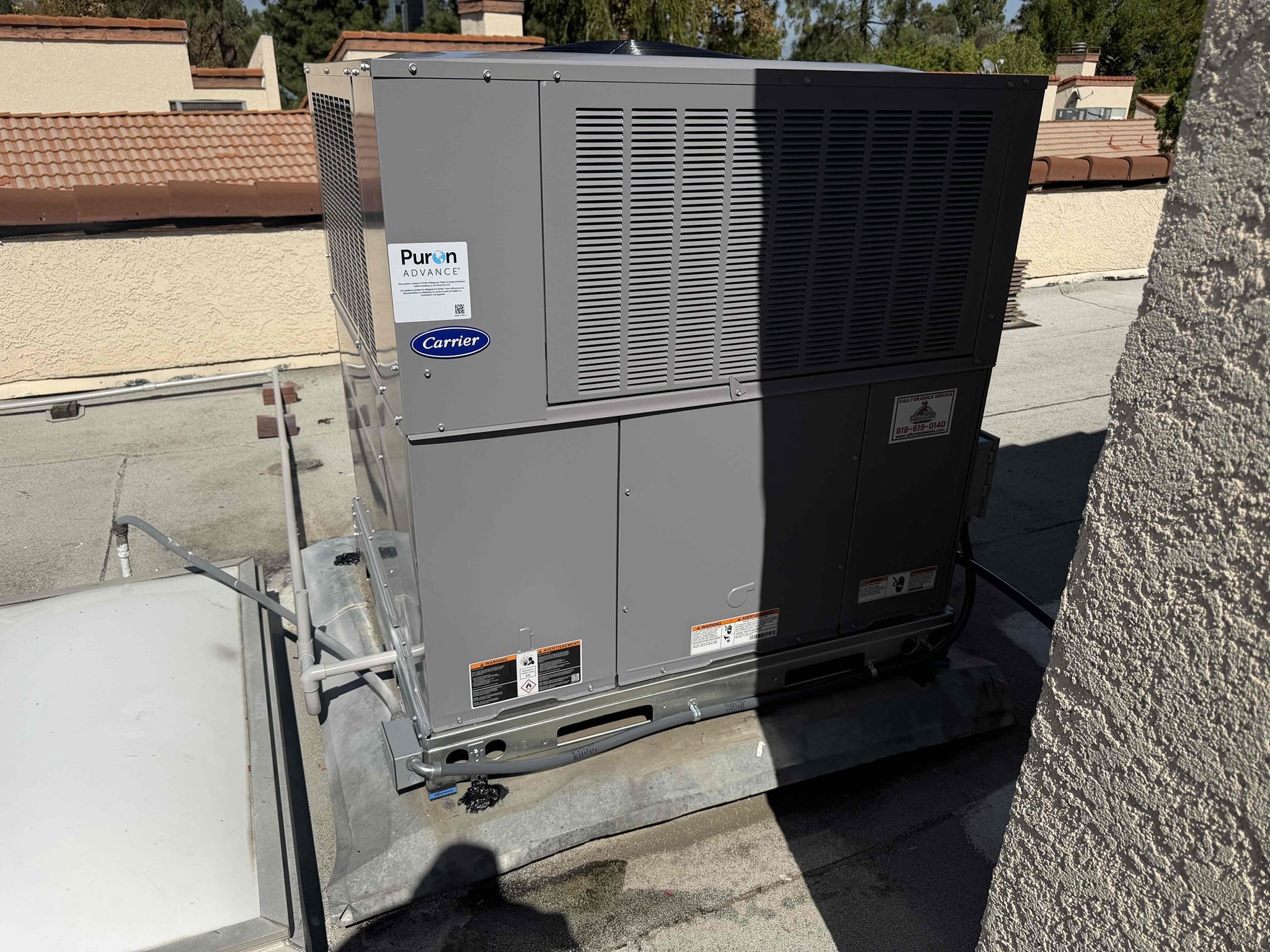 I completed the installation of a Carrier Performance 3-ton, 15.2 SEER2 heat pump package unit with R454B refrigerant. The installation included a Carrier residential warranty, a regular crane for lifting, and a cap gas line. I used an existing NEST thermostat and existing air ducts, ensuring no replacements were necessary. The job also involved sealing supply registers, obtaining LA County permit, and conducting HERS testing. Labor included standard installation practices. Payment was made with a $1000 deposit upon arrival and the balance upon startup, with a 4% credit card fee.