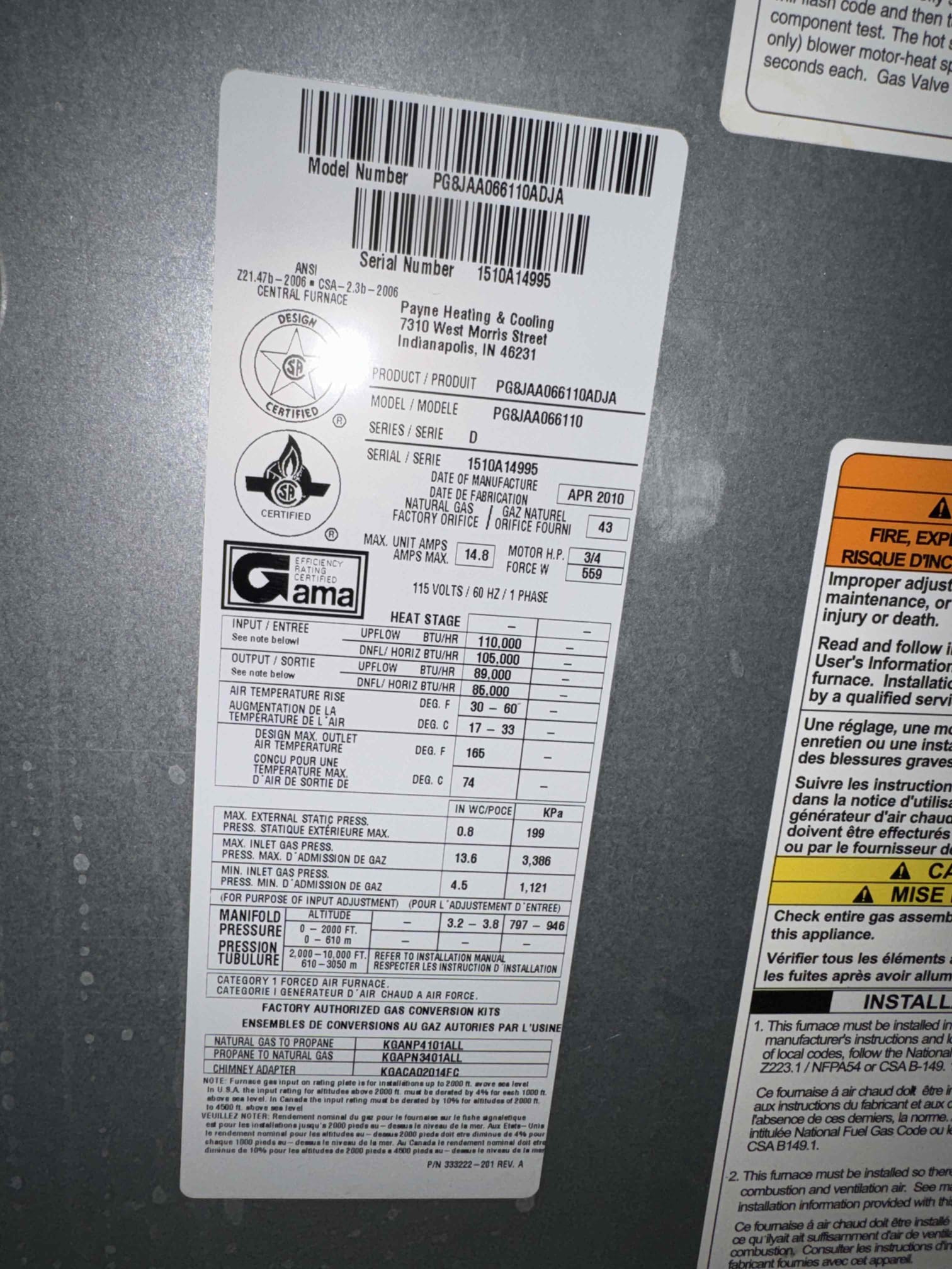 During the service, I identified a water leak beneath the blower, which was causing water to appear through the return grille. The condensate coil was not draining properly, and the primary drain lacked a proper P-trap. The SS2 float switch failed to stop operation during testing, indicating it was not providing the expected condensate safety shutoff. Additionally, mastic tape had detached from the backside seam between the coil and furnace cabinet, making resealing inaccessible during this visit. Supply air measured 73.5°F, but a return-air reading could not be obtained, so the temperature split was not confirmed. I recommend installing a proper P-trap, replacing the SS2, verifying condensate drainage, and diagnosing the associated outdoor unit to evaluate cooling operation.