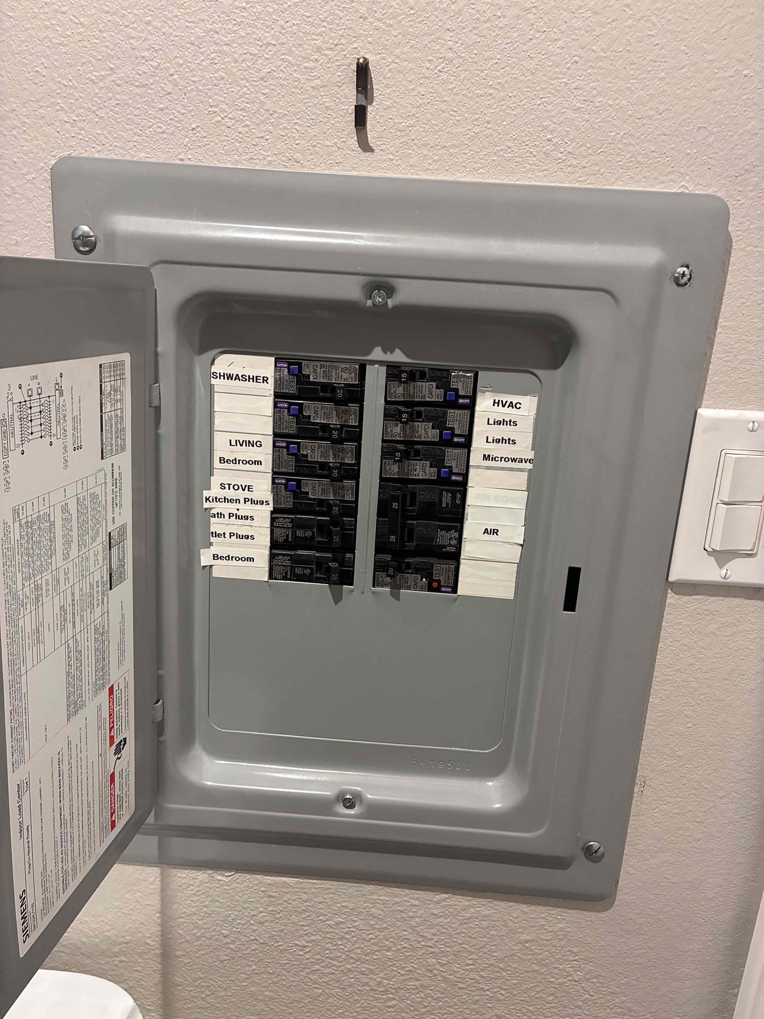 I replaced an incorrectly sized circuit breaker and a defective dual-run capacitor for the outdoor A/C condenser. First, I removed the existing double-pole 15-amp breaker and verified the electrical wiring and compatibility with the panel. I then installed a double-pole breaker rated at 17.5A MCA / 25A maximum overcurrent protection, as specified by the condenser manufacturer. Next, I replaced the failed 35/5 µF dual-run capacitor, which tested below acceptable levels, with a new properly rated capacitor. After restoring power, I tested the condenser operation, checked the compressor and fan motor amperage, and ensured the breaker held without tripping. Proper cooling performance was confirmed. Note that further diagnosis may be needed if the breaker continues to trip.