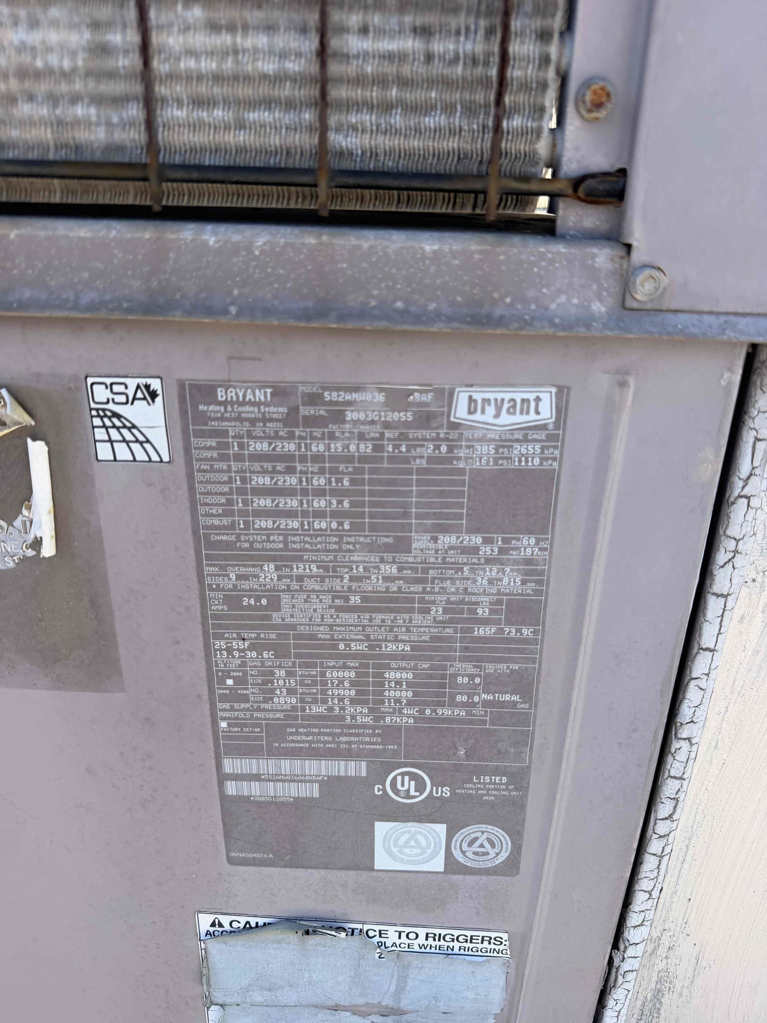 Upon inspection, I found that three of the four package units had leaks and severely corroded condenser coils. These R22 units were out of warranty, and attempts to order new coils were unsuccessful as they were deemed obsolete. The unit closest to the street was in good condition and only required a deep cleaning. I completed a thorough deep cleaning for this unit and proposed a replacement option, which I have detailed in my report to the owner.