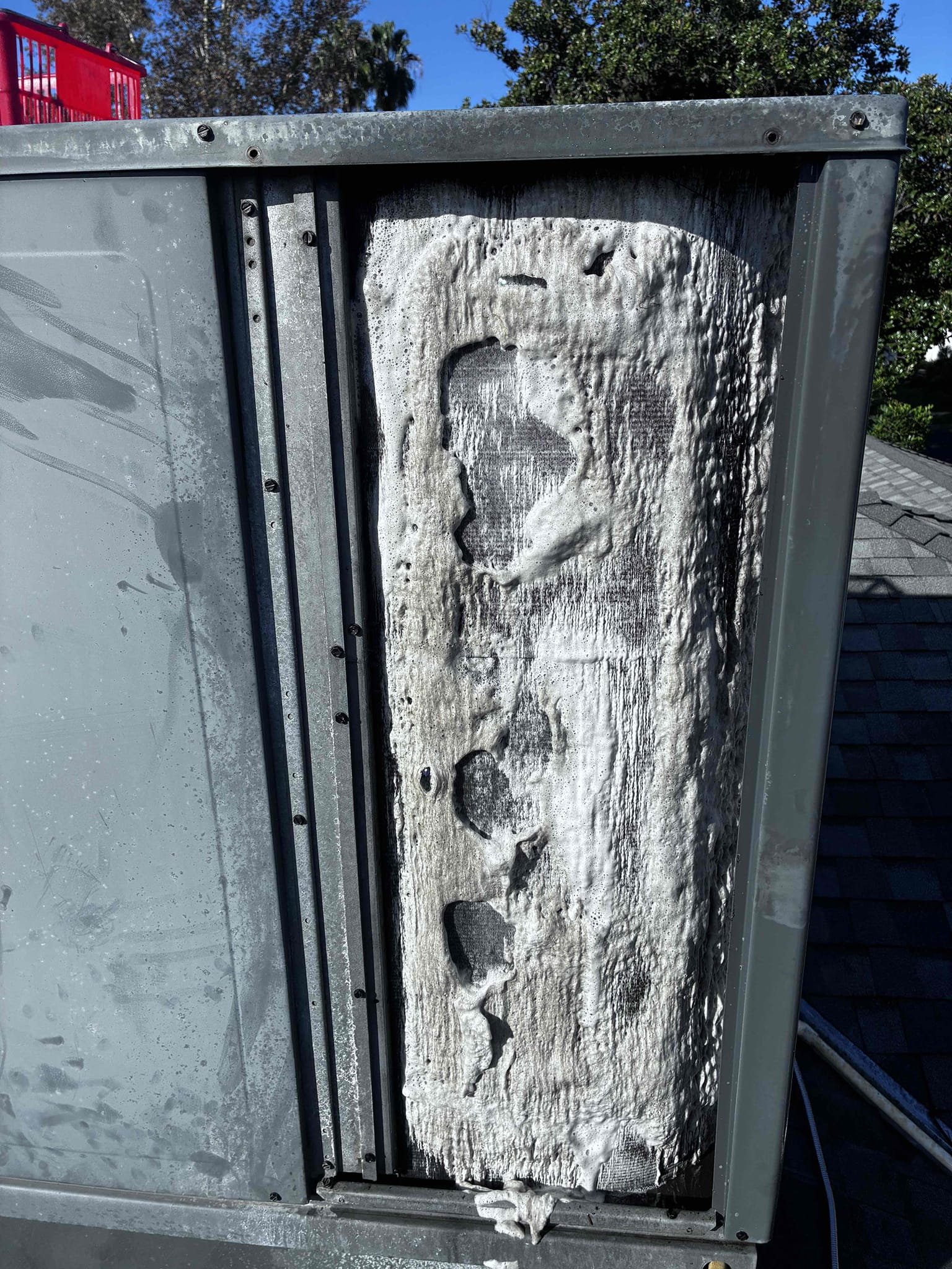 I conducted a comprehensive seasonal maintenance and safety inspection on a 2016 Amana gas package unit. The inspection included both heating and cooling systems. The heating system operated smoothly, with all components—inducer motor, pressure switch, gas valve, flame sensor, and blower motor—functioning correctly. The air conditioning system also performed well, with refrigerant pressures within the proper range and a recently replaced capacitor. However, the condenser fan motor showed significant rust and corrosion, operating below its rated FLA. Despite this, its deteriorating condition warrants a replacement to prevent future breakdowns. Additionally, cleaning the condenser coil is recommended to enhance heat transfer and system efficiency.