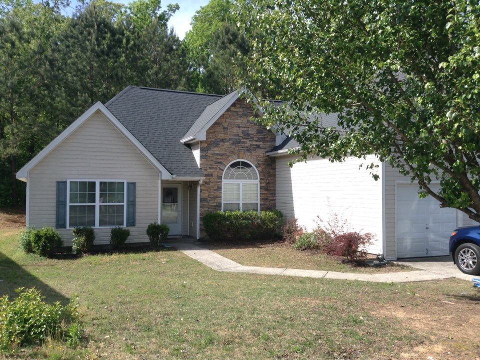 Douglasville, GA - Re-roofing done in moire black color shingles Douglasville, GA - Re-roofing done in moire black color shingles