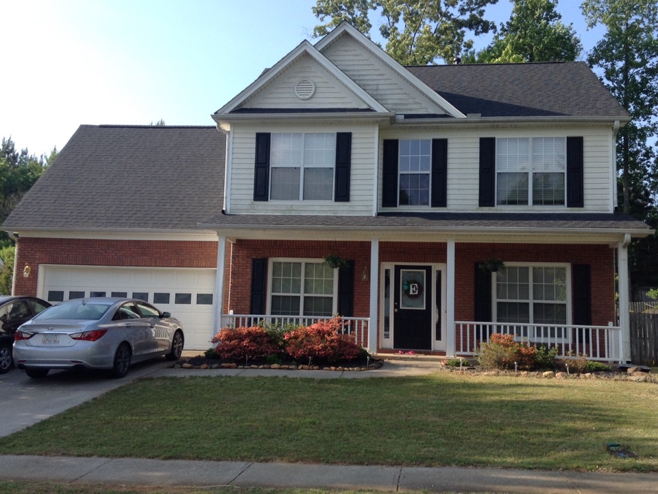 Dacula, GA - ReRoofing done in moire black color shingles Dacula, GA - ReRoofing done in moire black color shingles