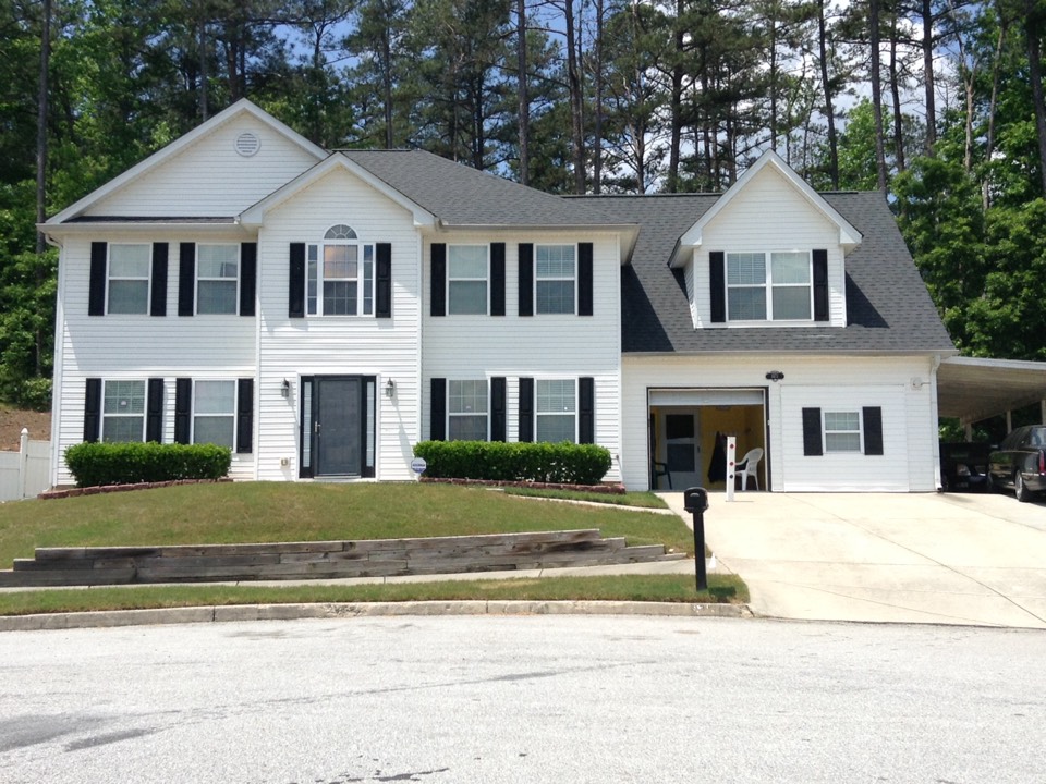 Lithonia, GA - Roof replacement done in moire black color shingles Lithonia, GA - Roof replacement done in moire black color shingles