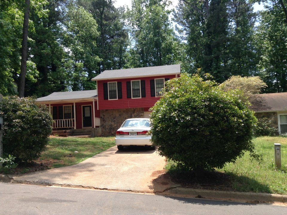 Stone Mountain, GA - Roof replacement done in moire black color shingles Stone Mountain, GA - Roof replacement done in moire black color shingles