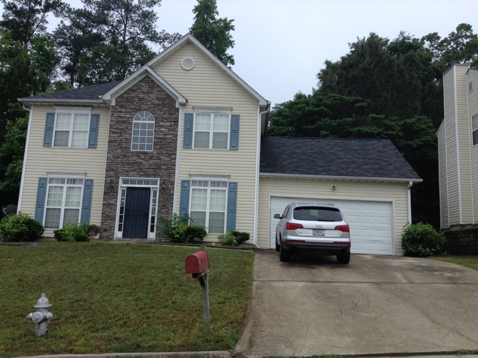 College Park, GA - Roof replacement done in moire black color shingles College Park, GA - Roof replacement done in moire black color shingles
