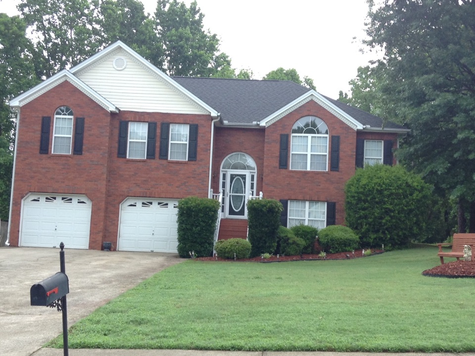 Lithia Springs, GA - Roof replacement done in moire black color shingles Lithia Springs, GA - Roof replacement done in moire black color shingles
