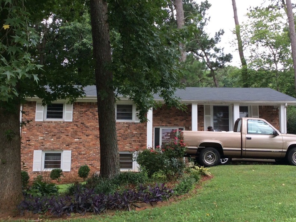 Decatur, GA - Roof replacement done in moire black color shingles Decatur, GA - Roof replacement done in moire black color shingles