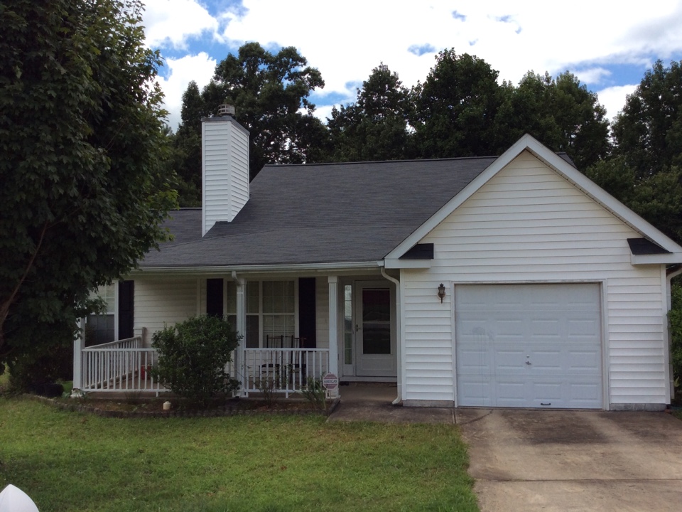 Fairburn, GA - Roof replacement done in moire black color shingles Fairburn, GA - Roof replacement done in moire black color shingles