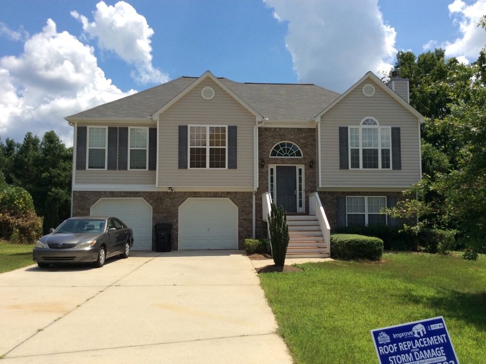 Douglasville, GA - Replacement done in slate gray color shingles Douglasville, GA - Replacement done in slate gray color shingles
