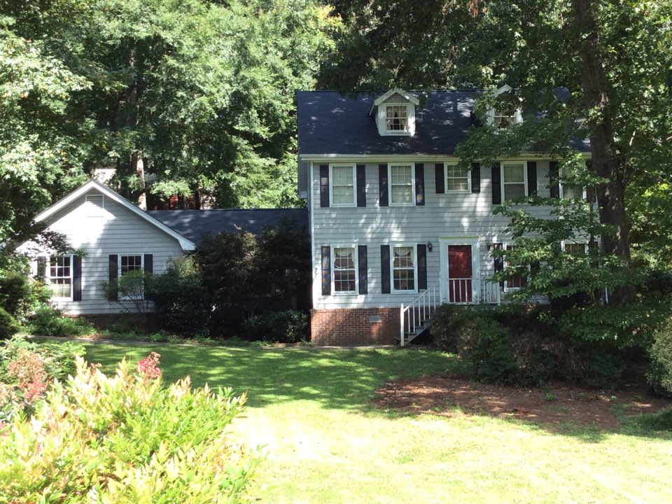 Lilburn, GA - Roof replacement done in moire black color shingles Lilburn, GA - Roof replacement done in moire black color shingles