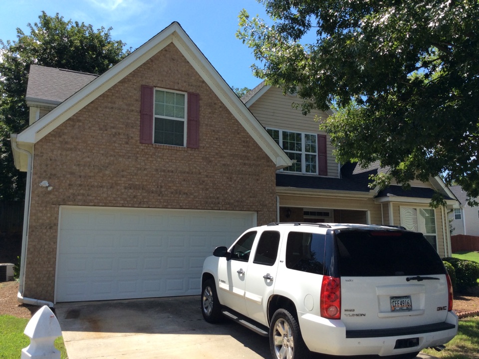 Snellville, GA - Roof replacement done in moire black color shingles Snellville, GA - Roof replacement done in moire black color shingles