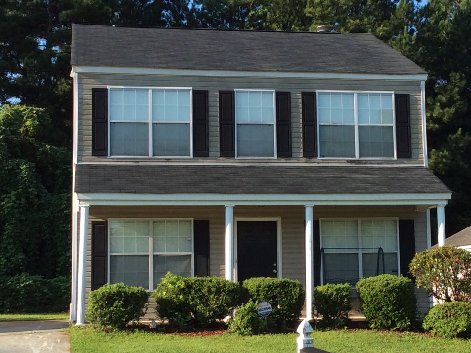 Union City, GA - Roof replacement done in moire black color shingles Union City, GA - Roof replacement done in moire black color shingles