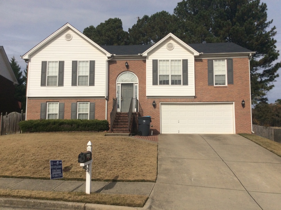 Dacula, GA - Roof replacement done in moire black color shingles Dacula, GA - Roof replacement done in moire black color shingles