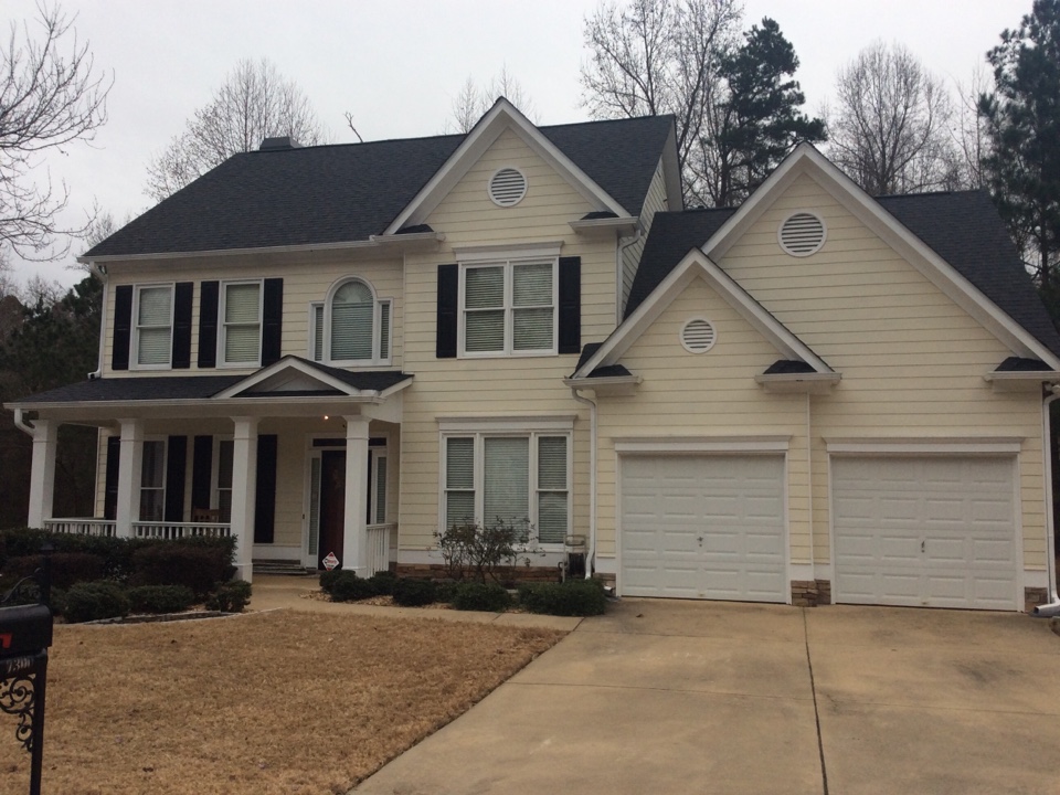 Powder Springs, GA - Roof replacement done in charcoal black color shingle Powder Springs, GA - Roof replacement done in charcoal black color shingle