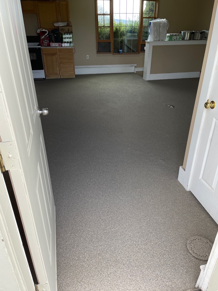 A 600 square foot concrete garage floor done with a decorative concrete system.