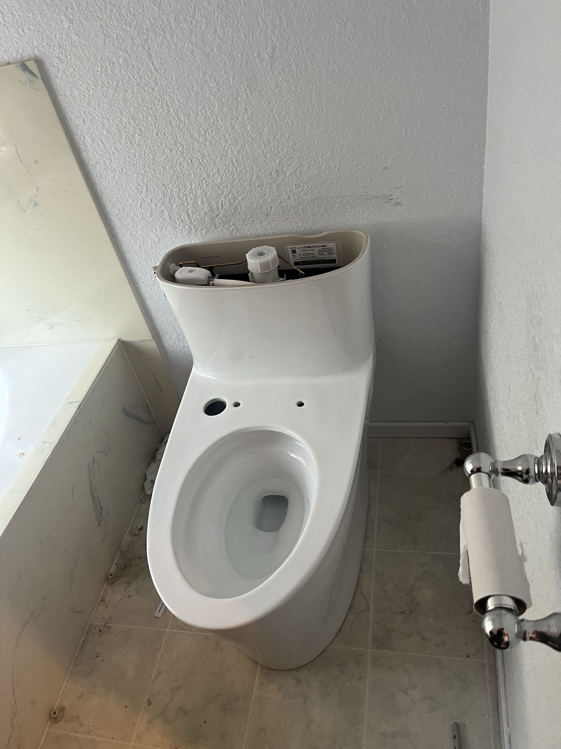 George plumbing installed skirted toilet as well as vanity for Customer. George plumbing also replaced multiple shut offs throughout the house and multiple bathroom faucets. All work was inspected thoroughly for leaks and backed by warranty.