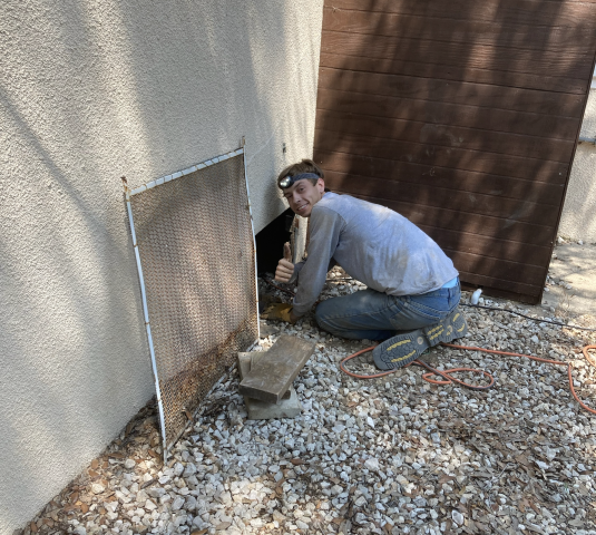 Finished up a foundation repair project today! Our customer was noticing cracks in the tile and felt the house was shifting. We installed a jack and shim and replaced some of the beams. Our customer caught these issues before any serious damage was done!