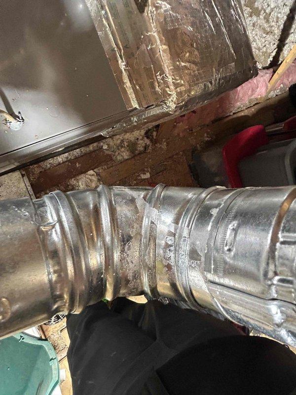 Conducted inspection of current gas water heater installation in bathroom closet. Customer expressed interest in tankless conversion. Examined existing ventilation system and ductwork, noting wear at connection points. Evaluated space constraints and current gas line configuration to determine feasibility of tankless installation. Will provide detailed estimate for both tank replacement and tankless conversion options.