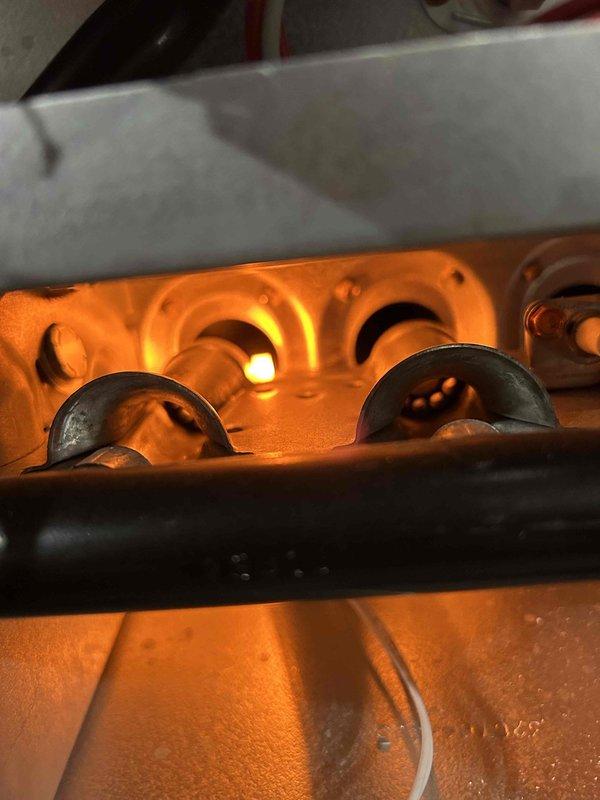 Performed scheduled Care Plan maintenance on dual HVAC systems (AC/gas furnace) located in basement and attic. Inspected furnace heat exchanger and burner assembly for proper operation, confirming normal flame pattern and combustion. Checked copper refrigerant lines and mounting brackets for proper installation and condition. Customer handles filter replacements independently.
