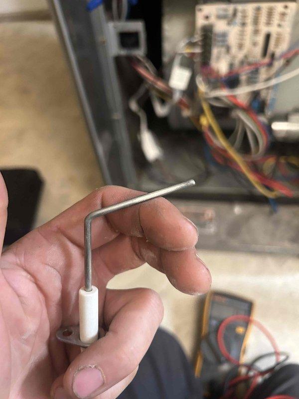 Performed Care Plan Tune Up on newly installed AC unit located in basement. Inspected and replaced dirty air filter with customer-supplied replacement. Tested igniter probe functionality using multimeter and verified proper operation of electrical components including circuit board and associated wiring.