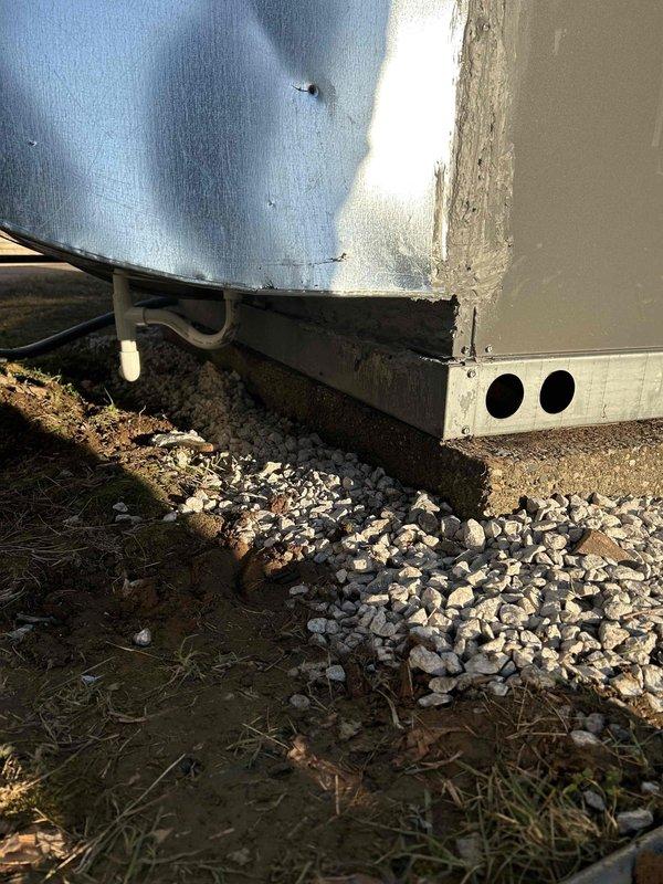 Successfully completed installation of RUUD 10-ton Gas Package Unit (model RGEDZT120ACG222AAAA0) by repositioning existing pad to accommodate new equipment dimensions. Reconfigured electrical and gas connections and fabricated transition to integrate with existing ductwork and thermostat, ensuring complete system compatibility.
