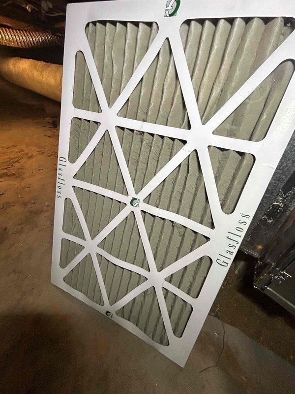 Responded to callback regarding noise issue previously addressed in June. Technician Matt B. confirmed the noise was recurring from the prior service visit where blower speed had been adjusted. Inspected system and replaced air filter with new Glasfloss pleated filter as part of maintenance.
