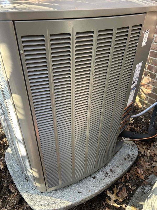 Responded to callback for newly installed AC system not adequately cooling upstairs. Inspected Honeywell Home Pro Series thermostat (set to 74° cooling to 72°) and outdoor condenser unit. Confirmed system operation, adjusted thermostat programming and balanced airflow distribution to improve cooling to second floor. System now functioning as designed.