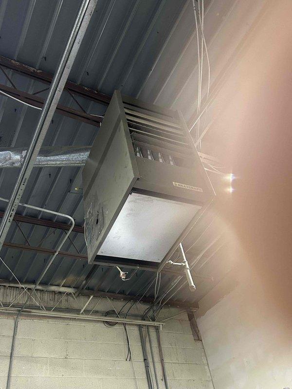 Performed detailed equipment assessment for commercial maintenance contract, cataloging Bryant HVAC system components including ceiling-mounted heating units and basement air handler. Documented all equipment specifications, filter sizes, belt dimensions, and precise equipment locations throughout the facility for comprehensive preventive maintenance planning.