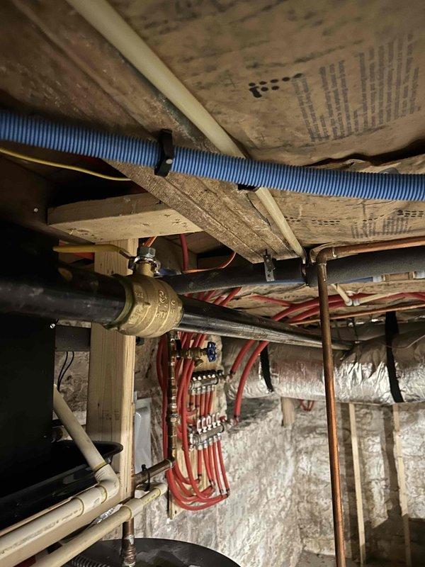 Successfully installed gas piping from the existing regulator to the new generator, routing alongside the existing generator's gas lines through the basement/crawlspace area. Installation included proper connection to the existing gas system with appropriate fittings and valves, ensuring code compliance and optimal gas flow to the new generator.