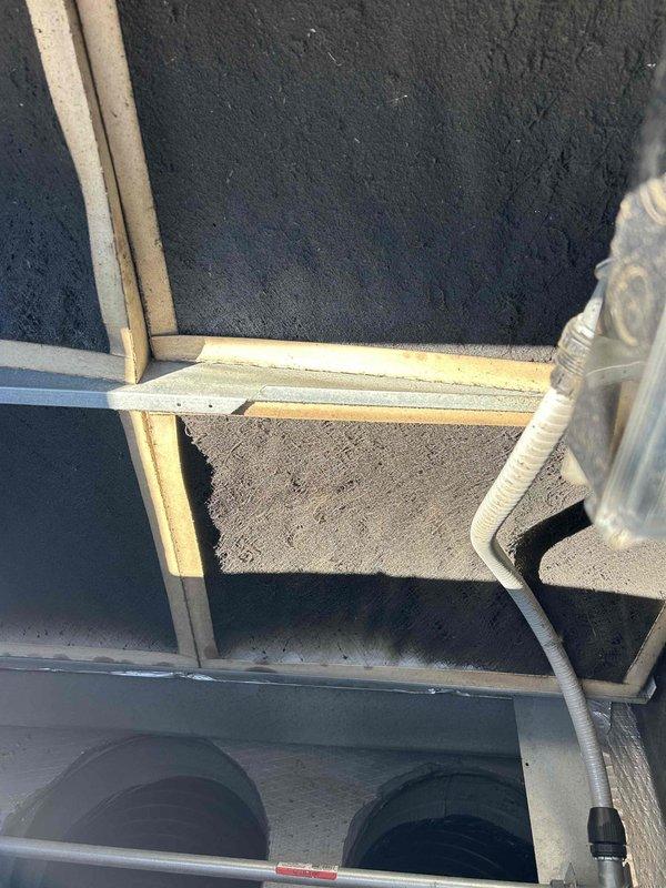 Responded to commercial no-heat call where thermostat had gone blank. Upon inspection of the rooftop unit, discovered significant insulation degradation in the control compartment causing condensation issues affecting the control board and thermostat wiring. Replaced damaged wiring, sealed exposed insulation, and reconnected thermostat to restore heating functionality.