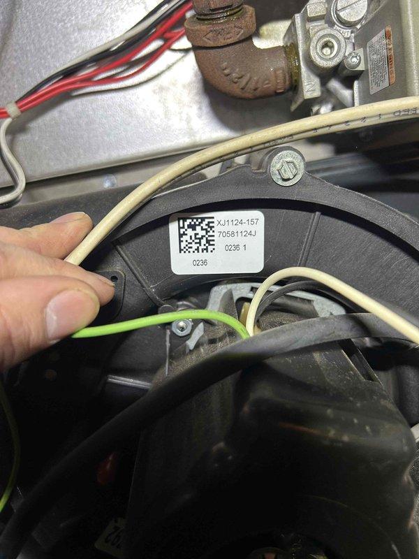 Responded to no heat complaint for 10-year-old Tempstar gas furnace. Inspection revealed corrosion on blower motor housing and significant rust on valve assembly. Replaced failed blower motor and cleaned corroded electrical connections to restore proper system operation. System now functioning correctly with normal heat output.