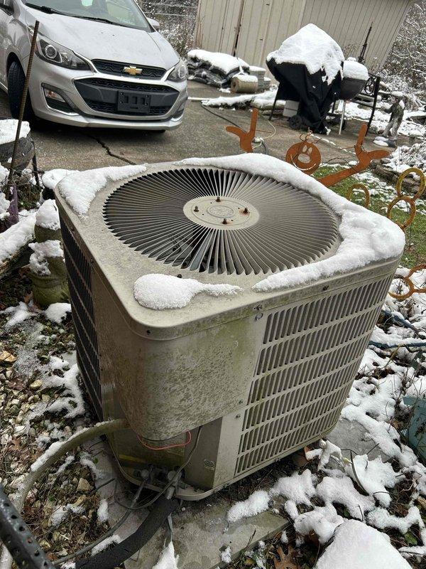 Completed an estimate for replacement of a 24-year-old AR36-1 heat pump system. Customer's current outdoor unit shows significant weathering and age-related deterioration. Indoor air handler located in garage has two MB-branded components. Customer requires a new 3-ton heat pump system, is interested in financing options, and plans to seek assistance through an agency program.