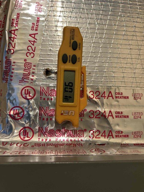 Performed comprehensive care plan tune-up on 13-year-old heat pump and air handler located in basement hallway closet. Conducted electrical diagnostics using clamp meter which showed 0.75 amp reading and measured capacitor at 4.5 microfarads. Unit is functioning within acceptable parameters with customer-supplied filter installed.
