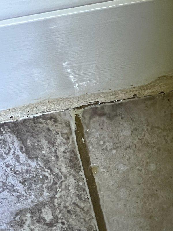 Performed annual Care Plan tune-up on three HP/AH systems located in attic and basement. Documented existing junction box installation on exterior brick wall and noted deterioration at baseboard-floor junction that may indicate moisture issues. Replaced filters with (3) 16x20x1 Green PACs as included in customer's maintenance plan.