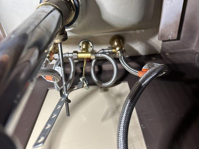 Successfully installed customer-supplied lavatory faucet in bathroom. Completed all necessary water line connections and confirmed proper functionality with no leaks at the supply lines or fittings.