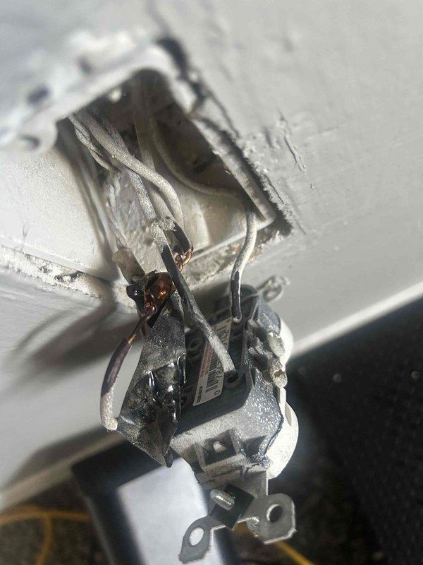 Responded to service call for non-functioning bedroom outlets. Performed diagnostic inspection revealing faulty wiring connections in the electrical junction box. Accessed ceiling and wall electrical boxes, rewired connections properly, and verified functionality of previously non-operational outlets. All work completed to code specifications.