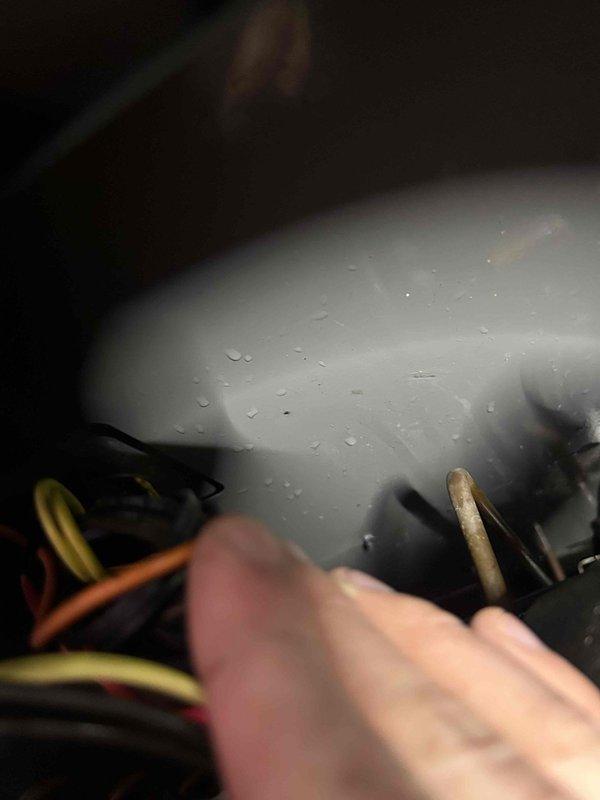 Responded to a no-heat call for a 4-year-old heat pump system with a blank thermostat. Diagnosed damaged control wiring between thermostat and indoor unit located in attic. Repaired frayed wiring connections and restored system power. Unit now functioning normally with proper thermostat operation.