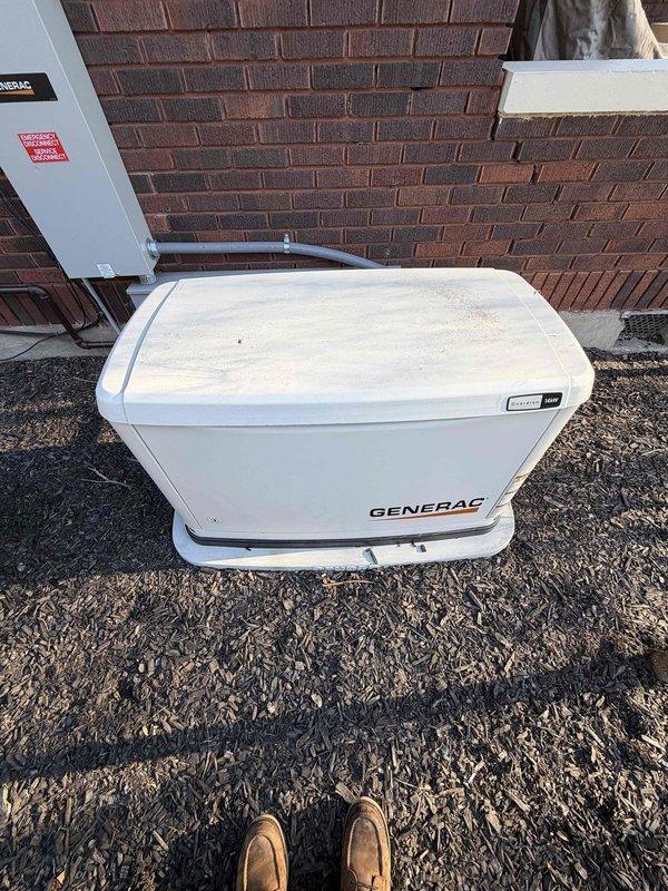 Performed complete maintenance service on a 14kW Titanium Generator (Model #00722510, Serial #3015771753) with Evolution 2.0 control system. Unit inspection showed 30.5 run hours and good physical condition. Maintenance included replacing spark plugs, air filter, and oil filter, plus conducting comprehensive electrical connection tests on both high and low voltage circuits. Generator successfully tested in both manual and automatic modes under load.