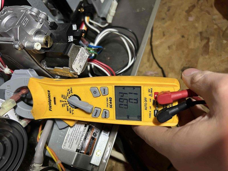 Performed Care Plan Tune Up on two Bryant HVAC systems (AC/gas furnace), one in attic and one in basement. Installed new 14x25x1 filters in humidifier #10 pad locations per maintenance plan. Customer provides their own Greenpac 20x25 filters. Conducted electrical testing with Fieldpiece SC440, confirming proper voltage readings (0.3) at the gas valve assembly. Inspected humidifier unit and verified all connections were secure and functioning properly.